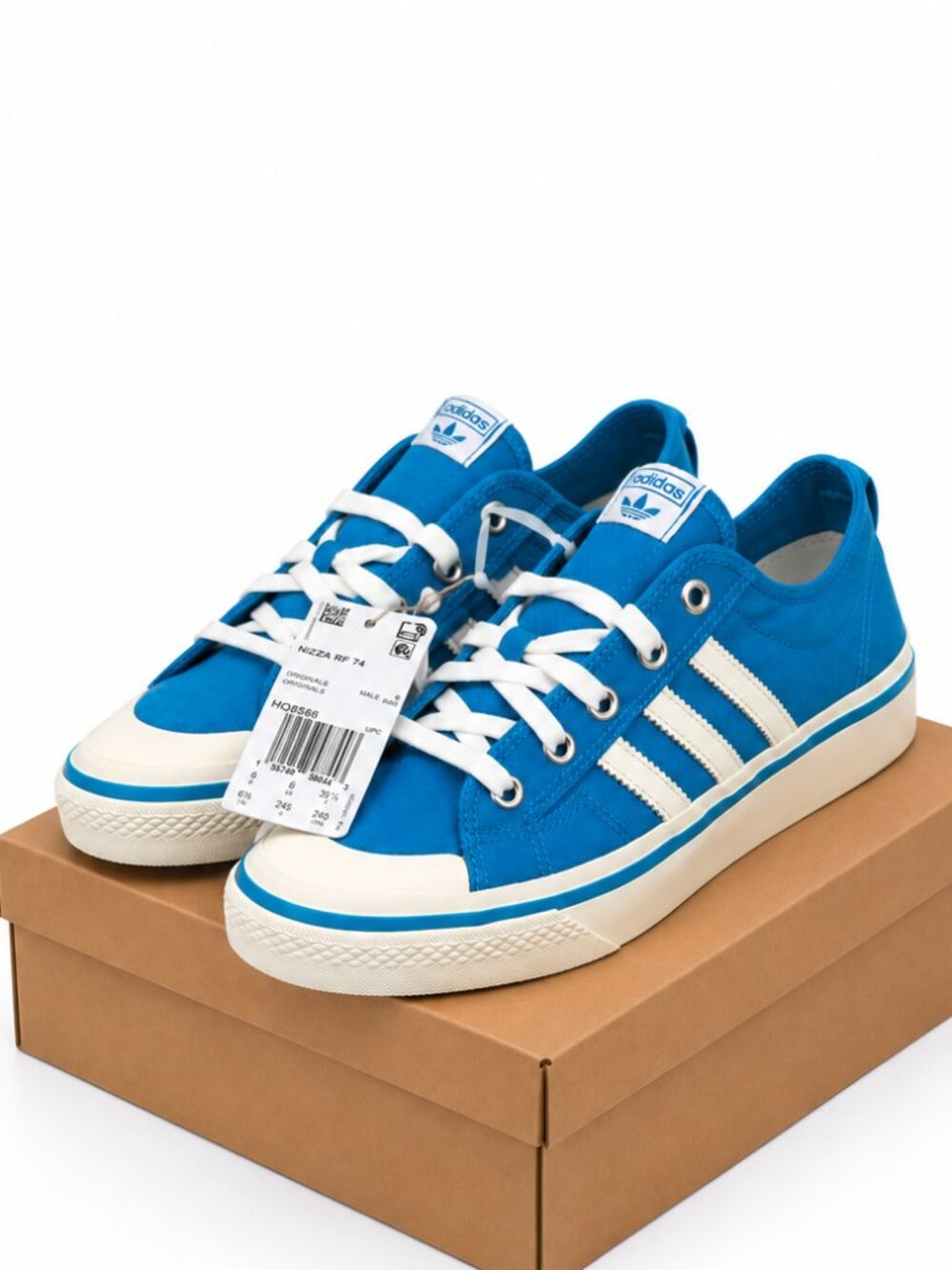 Adidas Originals Nizza RF 74 Blue White Canvas Sneakers HQ8566 Mens 6.5 Women 7 - Picture 4 of 8